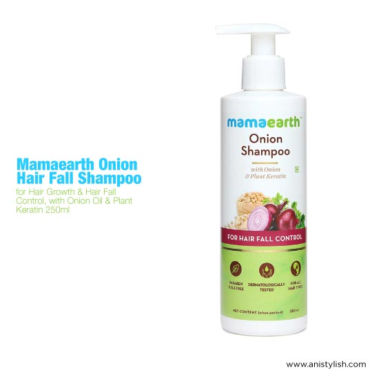 Mamaearth Onion Hair Fall Shampoo-Best shampoo for hair care in monsoon review with @ Best price in India