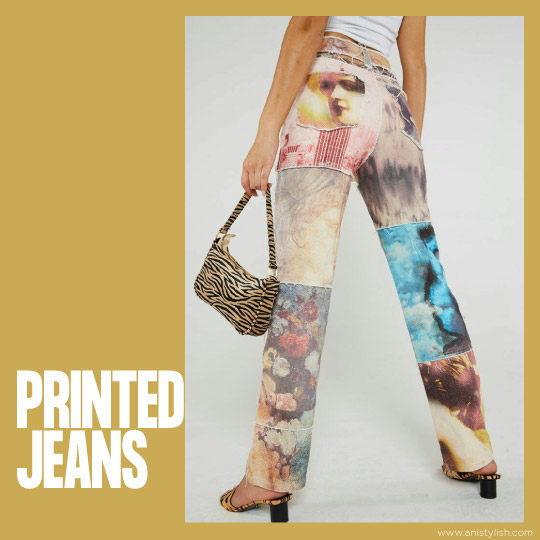 Printed jeans -Different types of jeans for women with pictures (In Hindi)