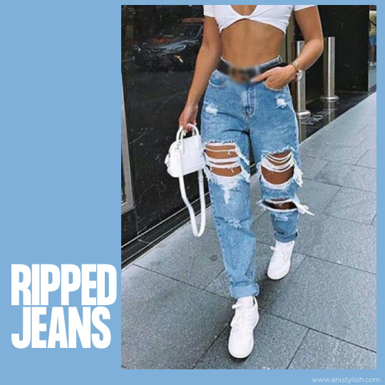 Ripped Jeans-Different types of jeans for women with pictures (In Hindi)