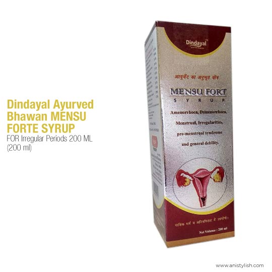 Dindayal Ayurved Bhawan MENSU FORTE SYRUP-Best syrup for periods problem (in Hindi) @ Best price in India