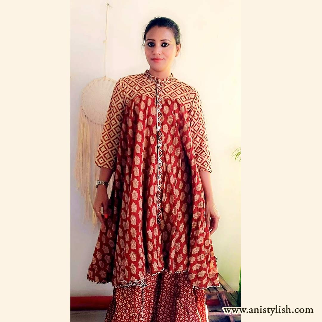 A line + sharara kurti for college going girl online