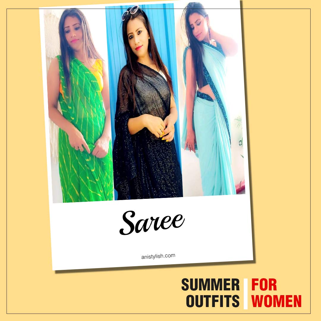 Saree-Summer dresses ideas for women (Summer outfits)