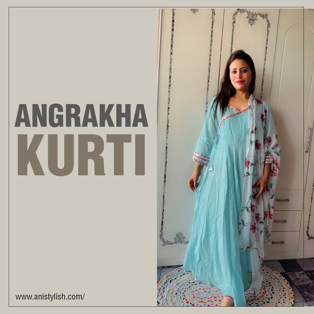 Angrakha Kurti Design-Best Beautiful Kurtis for College Girl for Summer
