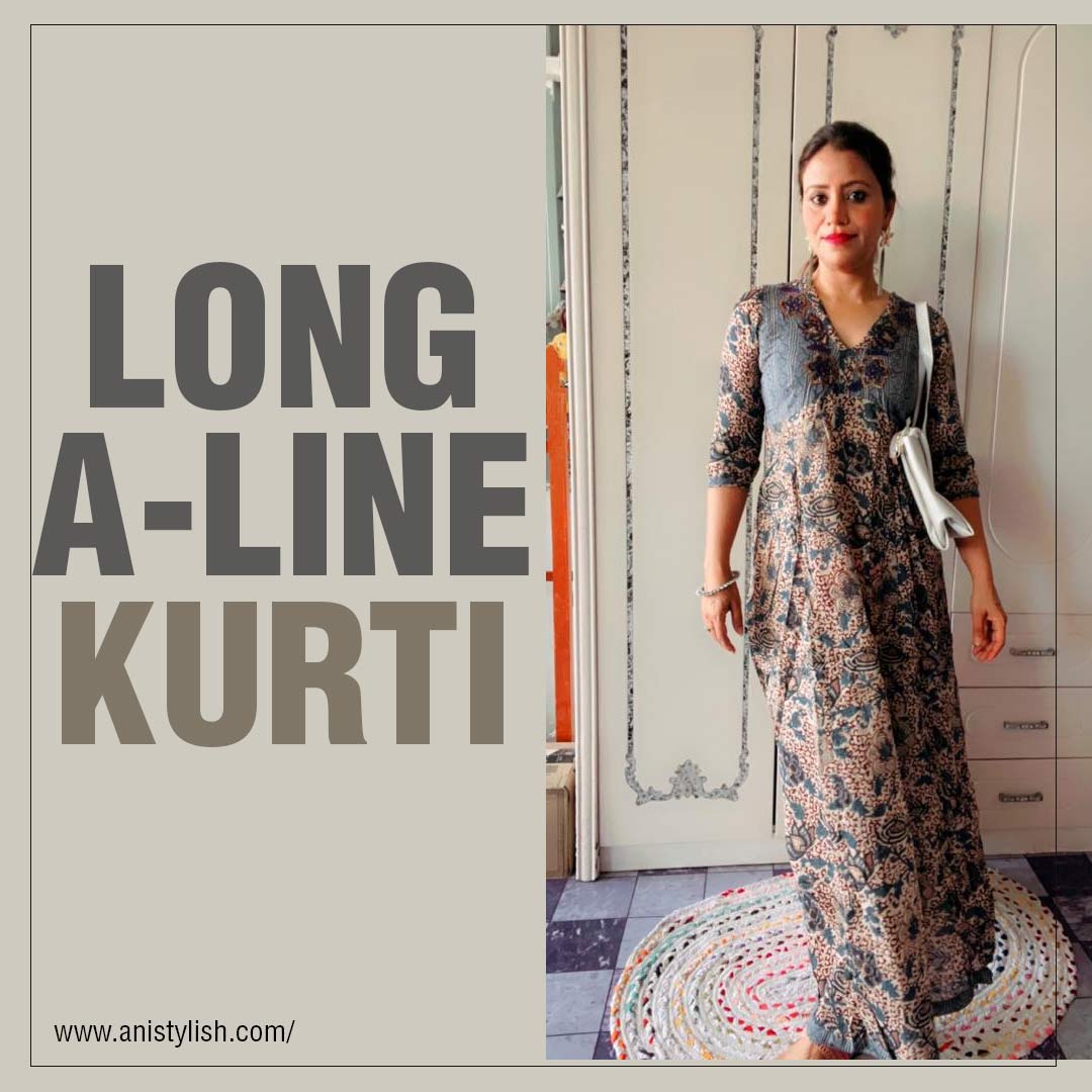 Long A Line Kurti Design-Best Beautiful Kurtis for College Girl for Summer