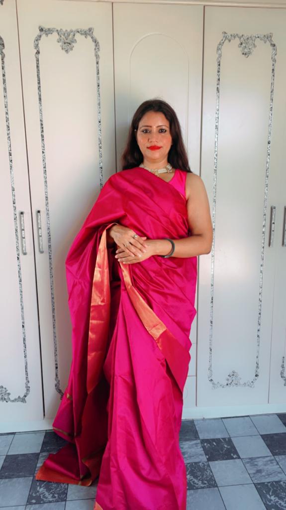 banarasi saree-Best Karwa chauth saree look with image